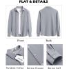 imageCOOFANDY Mens Overshirt Shacket Jacket Mens Textured Button Down Long Sleeve Shirts Fashion JacketLight Grey