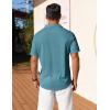 imageCOOFANDY Mens Short Sleeve Button Down Shirt Casual Summer Beach Shirt Waffle Knit Shirts Wrinkle Free Untucked ShirtPeacock Blue