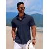 imageCOOFANDY Mens Beach Shirt Short Sleeve Button Down Shirts Casual Cuban Collared Summer Vacation Tropical ShirtsMedieval Blue
