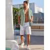 imageCOOFANDY Mens Beach Shirt Short Sleeve Button Down Shirts Casual Cuban Collared Summer Vacation Tropical ShirtsMoss Green