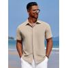 imageCOOFANDY Mens Beach Shirt Short Sleeve Button Down Shirts Casual Cuban Collared Summer Vacation Tropical ShirtsOyster Gray