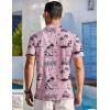 imageCOOFANDY Mens Beach Shirt Short Sleeve Button Down Shirts Casual Cuban Collared Summer Vacation Tropical ShirtsPinkcoco