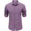 imageCOOFANDY Mens Button Down Shirt Casual Untucked Shirts Long Sleeve Dress Shirt with PocketDeep Purple