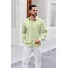 imageCOOFANDY Mens Button Down Shirt Casual Untucked Shirts Long Sleeve Dress Shirt with PocketLight Green