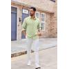 imageCOOFANDY Mens Button Down Shirt Casual Untucked Shirts Long Sleeve Dress Shirt with PocketLight Green