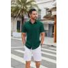 imageCOOFANDY Mens Casual Shirts Short Sleeve Button Down Shirt Wrinkle Free Summer ShirtLake Green