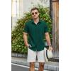 imageCOOFANDY Mens Casual Shirts Short Sleeve Button Down Shirt Wrinkle Free Summer ShirtLake Green