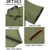 imageCOOFANDY Mens Casual Short Sleeve Button Down Dress Shirt Plaid Collar Denim Work ShirtsA  Army Green  No Pocket