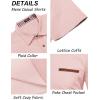 imageCOOFANDY Mens Casual Short Sleeve Button Down Dress Shirt Plaid Collar Denim Work ShirtsA  Pink  No Pocket