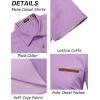imageCOOFANDY Mens Casual Short Sleeve Button Down Dress Shirt Plaid Collar Denim Work ShirtsA  Purple  No Pocket