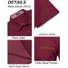 imageCOOFANDY Mens Casual Short Sleeve Button Down Dress Shirt Plaid Collar Denim Work ShirtsA  Wine Red  No Pocket