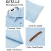 imageCOOFANDY Mens Casual Short Sleeve Button Down Dress Shirt Plaid Collar Denim Work ShirtsB  Clear Blue  No Pocket
