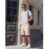 imageCOOFANDY Mens Casual Shorts Cotton Elastic Waist Drawstring Shorts Lightweight Summer Beach ShortsAbeige