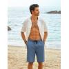 imageCOOFANDY Mens Casual Shorts Cotton Elastic Waist Drawstring Shorts Lightweight Summer Beach ShortsAblue