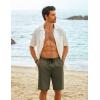 imageCOOFANDY Mens Casual Shorts Cotton Elastic Waist Drawstring Shorts Lightweight Summer Beach ShortsAdark Green