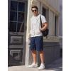 imageCOOFANDY Mens Casual Shorts Cotton Elastic Waist Drawstring Shorts Lightweight Summer Beach ShortsAnavy Blue