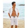 imageCOOFANDY Mens Casual Shorts Cotton Elastic Waist Drawstring Shorts Lightweight Summer Beach ShortsAwhite
