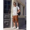 imageCOOFANDY Mens Casual Shorts Cotton Elastic Waist Drawstring Shorts Lightweight Summer Beach ShortsBrown2