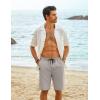 imageCOOFANDY Mens Casual Shorts Cotton Elastic Waist Drawstring Shorts Lightweight Summer Beach ShortsLight Grey