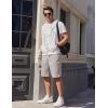 imageCOOFANDY Mens Casual Shorts Cotton Elastic Waist Drawstring Shorts Lightweight Summer Beach ShortsLight Grey