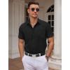 imageCOOFANDY Mens Dress Shirts Short Sleeve Business Casual Shirts Regular Fit Casual Button Down Untucked ShirtsAblack