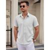imageCOOFANDY Mens Dress Shirts Short Sleeve Business Casual Shirts Regular Fit Casual Button Down Untucked ShirtsAwhite