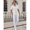 imageCOOFANDY Mens Dress Shirts Short Sleeve Business Casual Shirts Regular Fit Casual Button Down Untucked ShirtsAwhite
