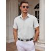 imageCOOFANDY Mens Dress Shirts Short Sleeve Business Casual Shirts Regular Fit Casual Button Down Untucked ShirtsAwhite