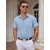 imageCOOFANDY Mens Dress Shirts Short Sleeve Business Casual Shirts Regular Fit Casual Button Down Untucked ShirtsBlue