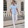 imageCOOFANDY Mens Dress Shirts Short Sleeve Business Casual Shirts Regular Fit Casual Button Down Untucked ShirtsBlue