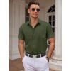 imageCOOFANDY Mens Dress Shirts Short Sleeve Business Casual Shirts Regular Fit Casual Button Down Untucked ShirtsDark Army Green