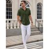 imageCOOFANDY Mens Dress Shirts Short Sleeve Business Casual Shirts Regular Fit Casual Button Down Untucked ShirtsDark Army Green