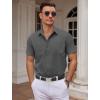 imageCOOFANDY Mens Dress Shirts Short Sleeve Business Casual Shirts Regular Fit Casual Button Down Untucked ShirtsDark Gray