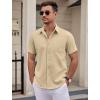 imageCOOFANDY Mens Dress Shirts Short Sleeve Business Casual Shirts Regular Fit Casual Button Down Untucked ShirtsKhaki