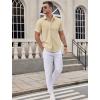 imageCOOFANDY Mens Dress Shirts Short Sleeve Business Casual Shirts Regular Fit Casual Button Down Untucked ShirtsKhaki