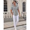 imageCOOFANDY Mens Dress Shirts Short Sleeve Business Casual Shirts Regular Fit Casual Button Down Untucked ShirtsLight Gray