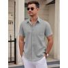 imageCOOFANDY Mens Dress Shirts Short Sleeve Business Casual Shirts Regular Fit Casual Button Down Untucked ShirtsLight Gray