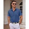 imageCOOFANDY Mens Dress Shirts Short Sleeve Business Casual Shirts Regular Fit Casual Button Down Untucked ShirtsNavy Blue