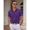 imageCOOFANDY Mens Dress Shirts Short Sleeve Business Casual Shirts Regular Fit Casual Button Down Untucked ShirtsPurple