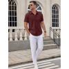 imageCOOFANDY Mens Dress Shirts Short Sleeve Business Casual Shirts Regular Fit Casual Button Down Untucked ShirtsWine Red