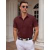 imageCOOFANDY Mens Dress Shirts Short Sleeve Business Casual Shirts Regular Fit Casual Button Down Untucked ShirtsWine Red