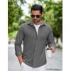 imageCOOFANDY Mens Flannel Shirts Long Sleeve Thermal Button Down Shirt Shacket Lightweight JacketDark Gray