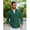 imageCOOFANDY Mens Flannel Shirts Long Sleeve Thermal Button Down Shirt Shacket Lightweight JacketGreen