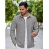 imageCOOFANDY Mens Flannel Shirts Long Sleeve Thermal Button Down Shirt Shacket Lightweight JacketLight Grey