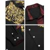imageCOOFANDY Mens Print Button Down Dress Shirt Fashion Long Sleeve Casual ShirtsBlack  Gold Tiger