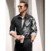 imageCOOFANDY Mens Print Button Down Dress Shirt Fashion Long Sleeve Casual ShirtsBlack