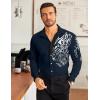 imageCOOFANDY Mens Print Button Down Dress Shirt Fashion Long Sleeve Casual ShirtsDark Navy Tiger
