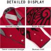 imageCOOFANDY Mens Print Button Down Dress Shirt Fashion Long Sleeve Casual ShirtsRed