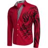 imageCOOFANDY Mens Print Button Down Dress Shirt Fashion Long Sleeve Casual ShirtsRed