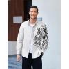imageCOOFANDY Mens Print Button Down Dress Shirt Fashion Long Sleeve Casual ShirtsWhite